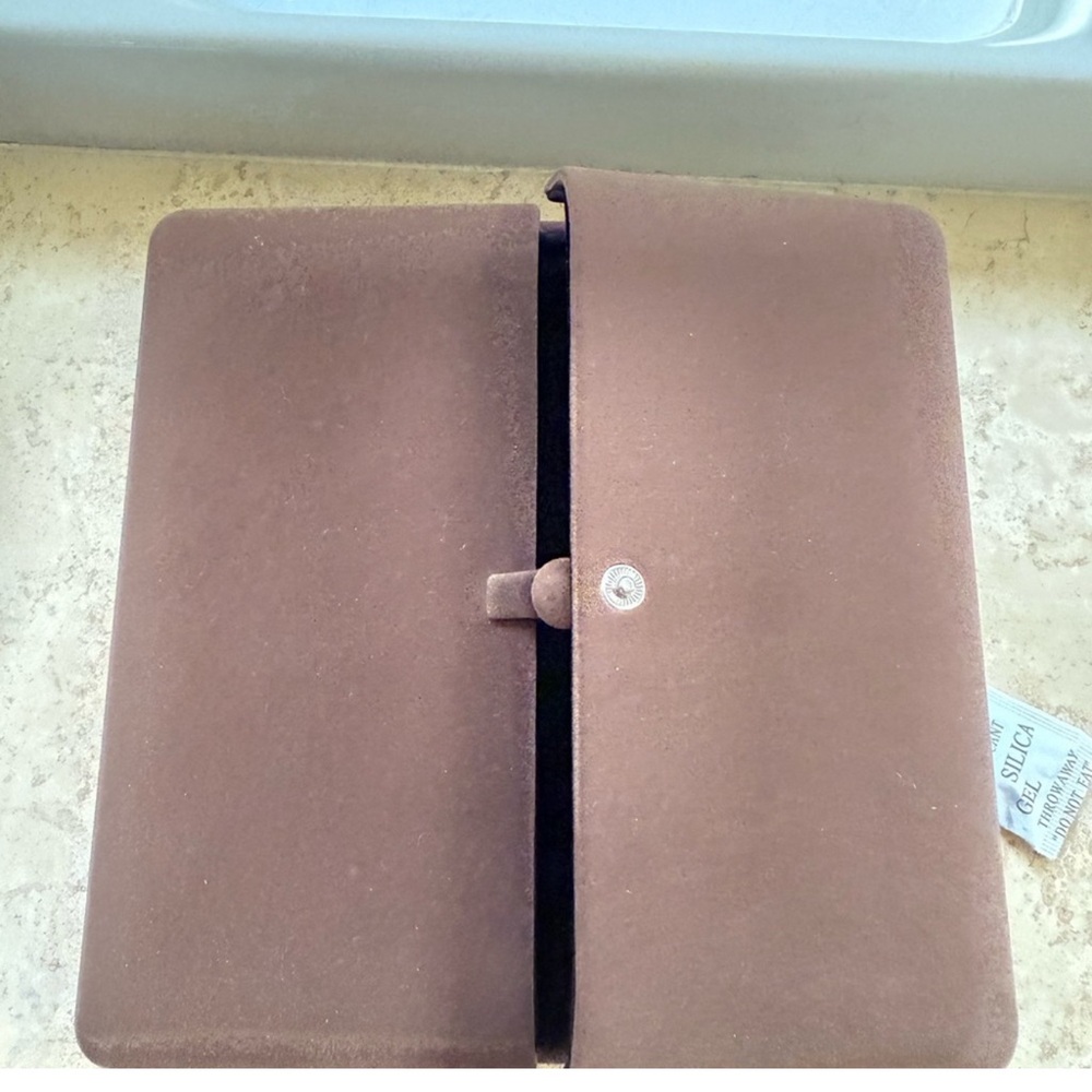 Brown Suede Clutch